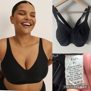 Knix Padded V neck Revolution adjustable bra 6+ black 32F - 34 G